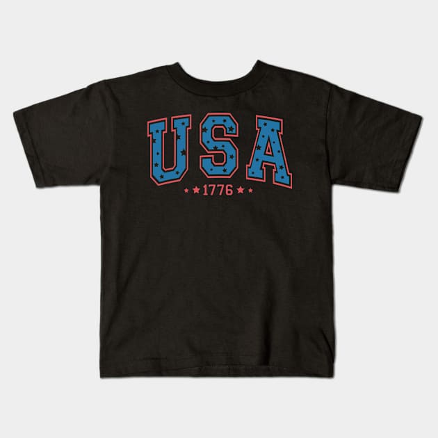 USA 1776 Kids T-Shirt by  Big Foot Shirt Shop